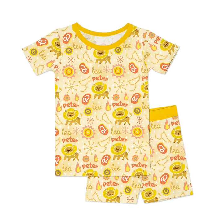 Zweiteiliges Pyjama-Set mit kurzen Ärmeln und Shorts im Sommer-Design