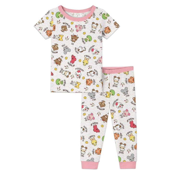 Zweiteiliges, kurzärmliges Pyjama-Set mit Marienkäfern