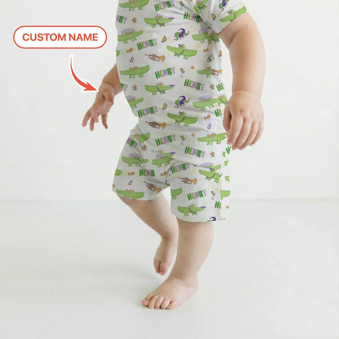 Zweiteiliges Pyjama-Set mit kurzen Ärmeln und Shorts im Sommer-Design