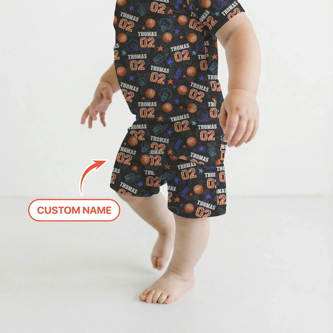 Zweiteiliges Pyjama-Set mit kurzen Ärmeln und Shorts im Sommer-Design