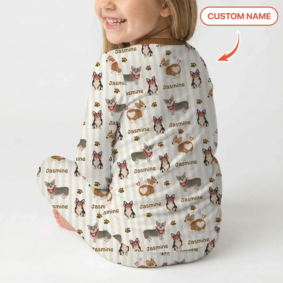 Zweiteiliges Langarm-Pyjama-Set mit Sommerfrüchten