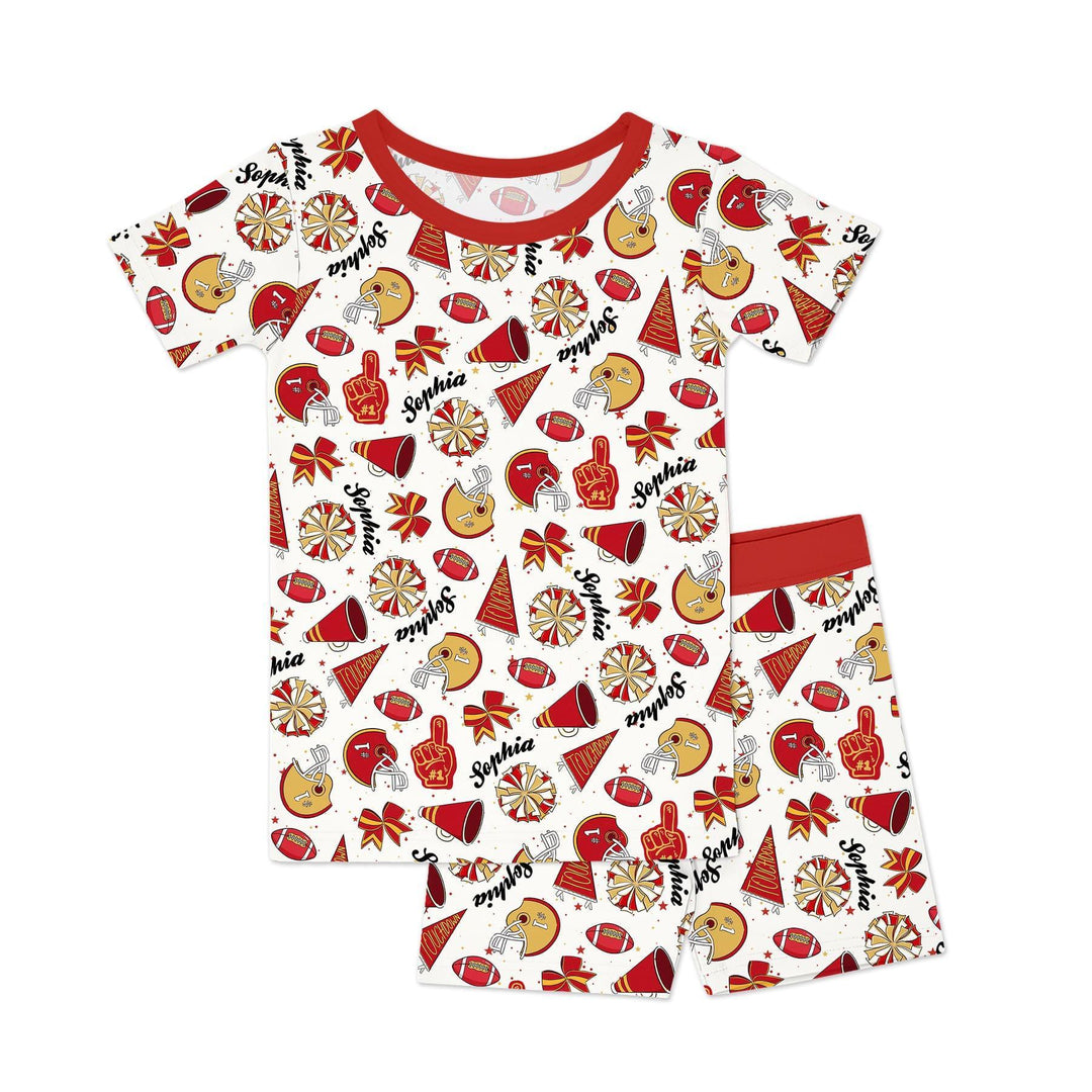 Zweiteiliges Pyjama-Set mit kurzen Ärmeln und Shorts im Sommer-Design