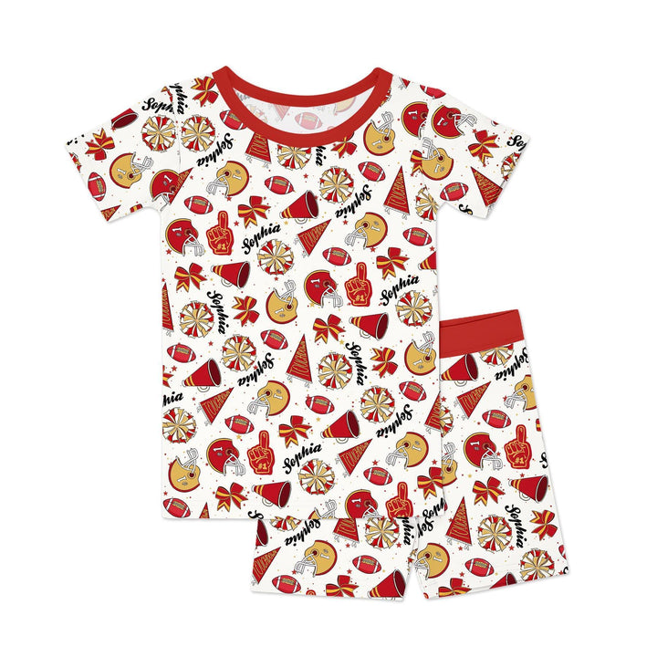 Zweiteiliges Pyjama-Set mit kurzen Ärmeln und Shorts im Sommer-Design