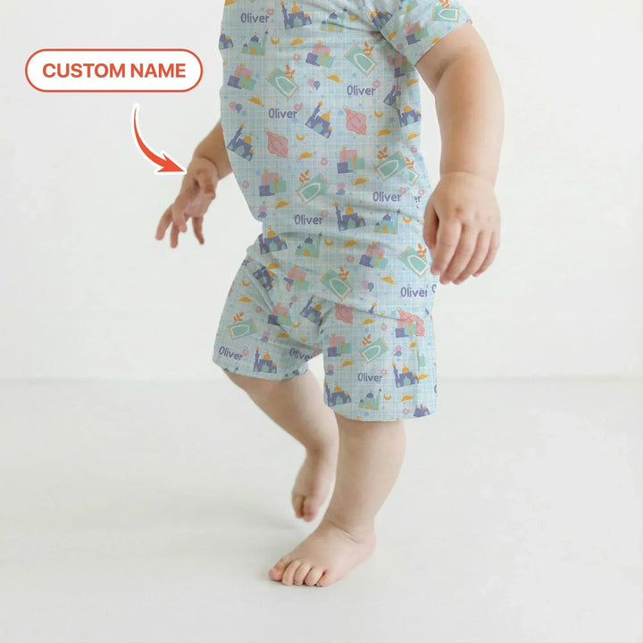 Ramadan and Eid Bamboo Two Piece Short Sleeve Shorts Pajama Set