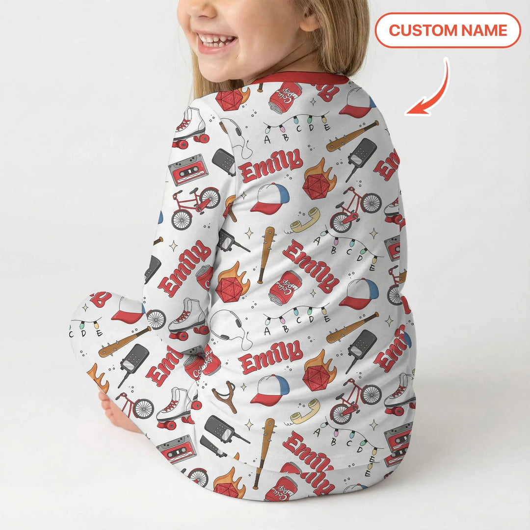 Zweiteiliges Langarm-Pyjama-Set mit Sommerfrüchten