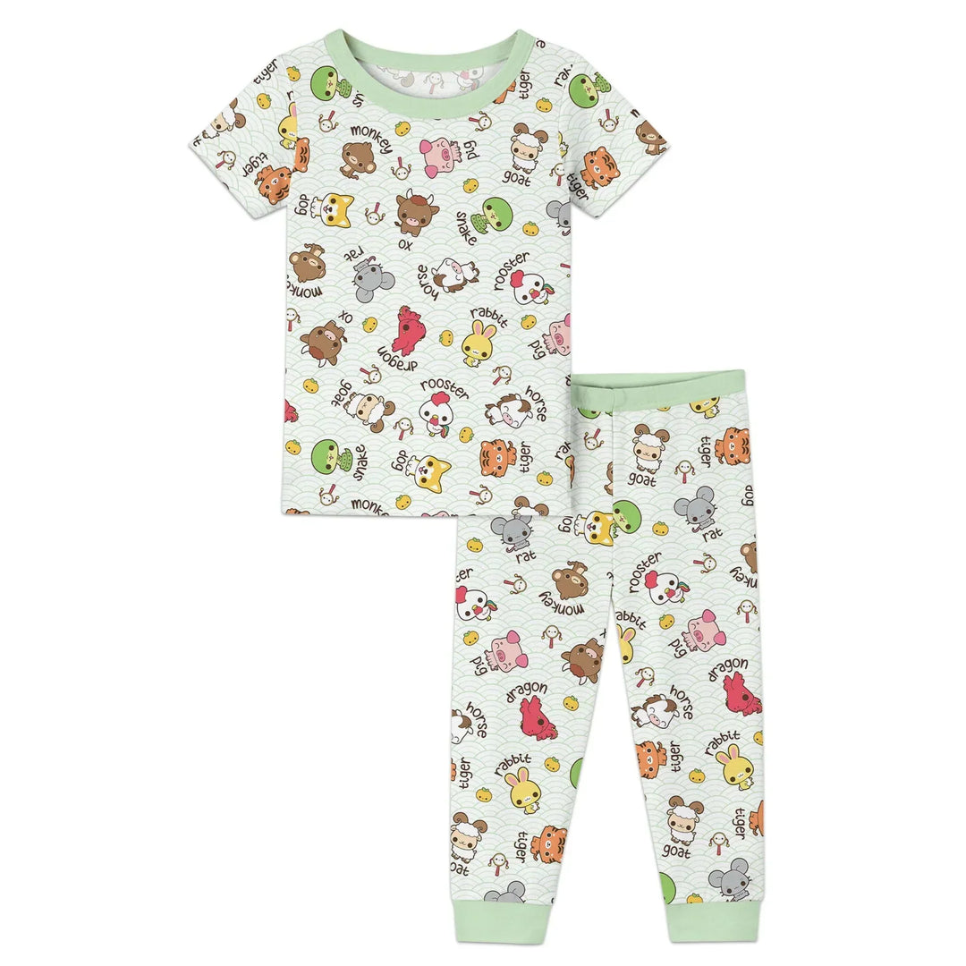 Zweiteiliges, kurzärmliges Pyjama-Set mit Marienkäfern