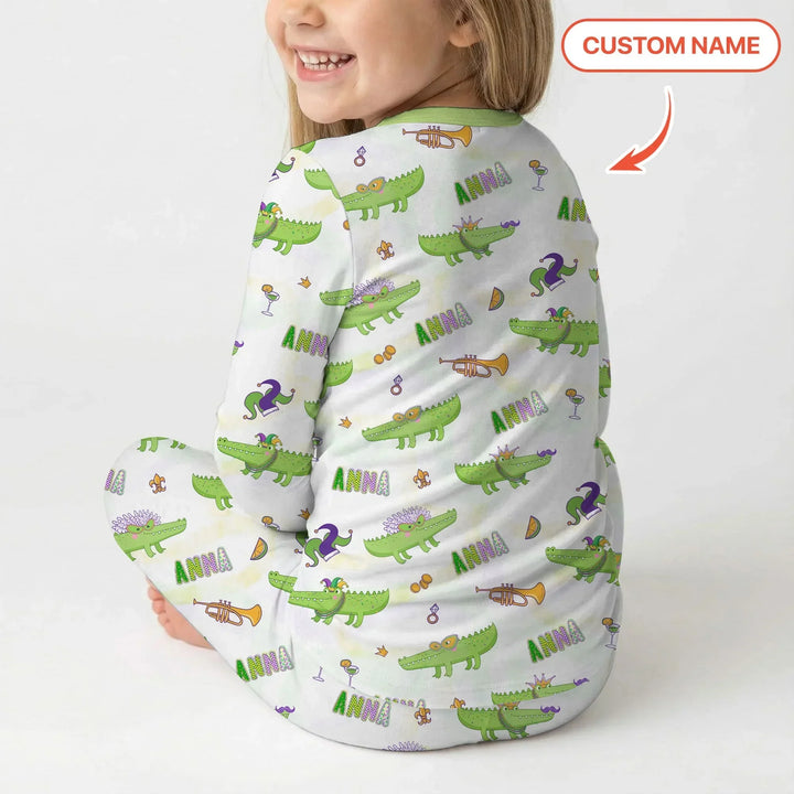 Zweiteiliges Langarm-Pyjama-Set mit Sommerfrüchten