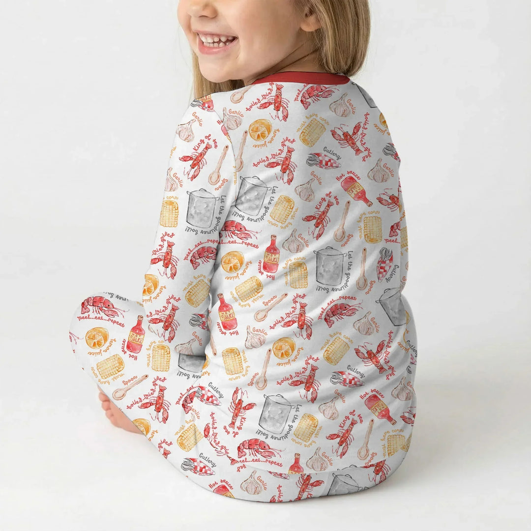 Zweiteiliges Langarm-Pyjama-Set mit Sommerfrüchten