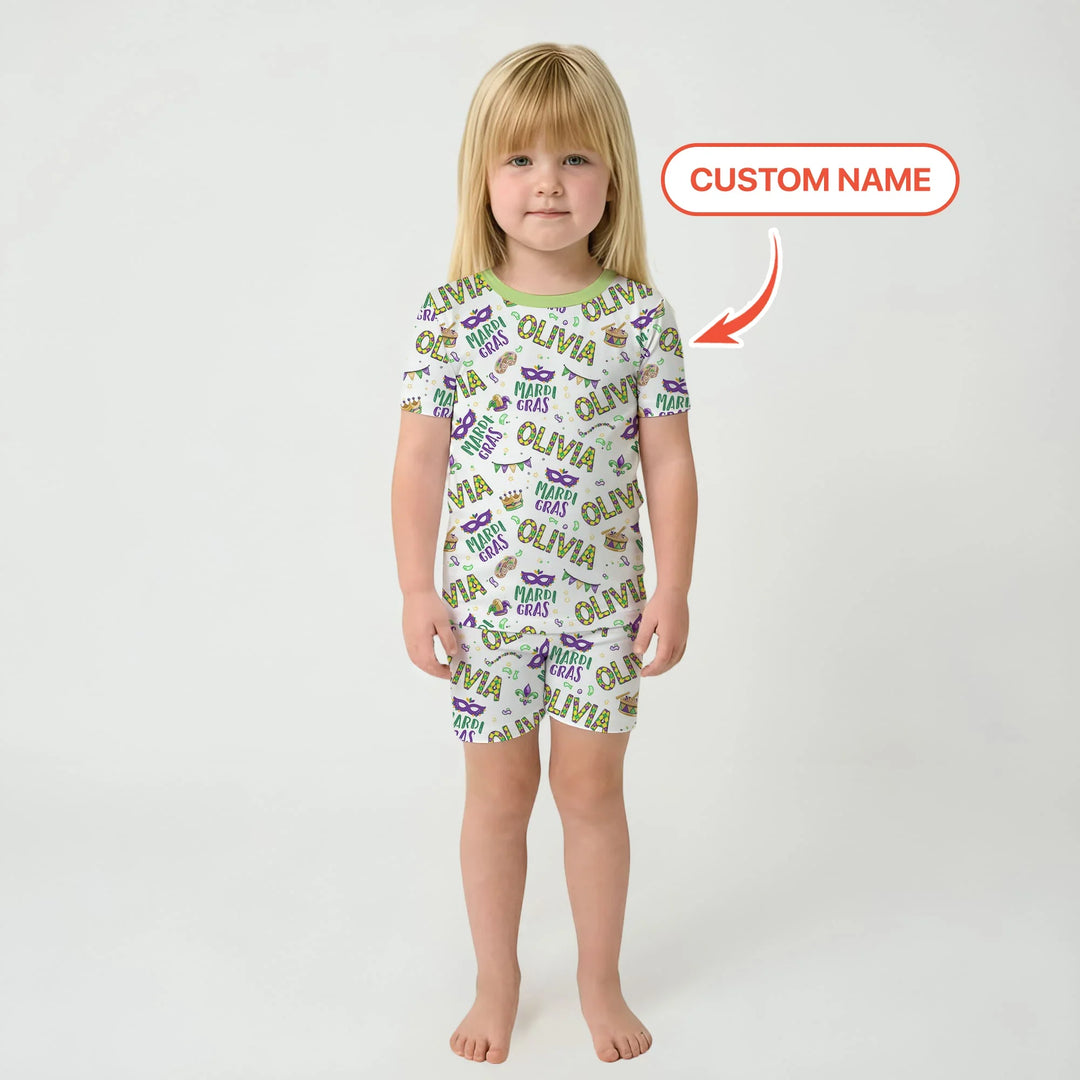 Zweiteiliges Pyjama-Set mit kurzen Ärmeln und Shorts im Sommer-Design