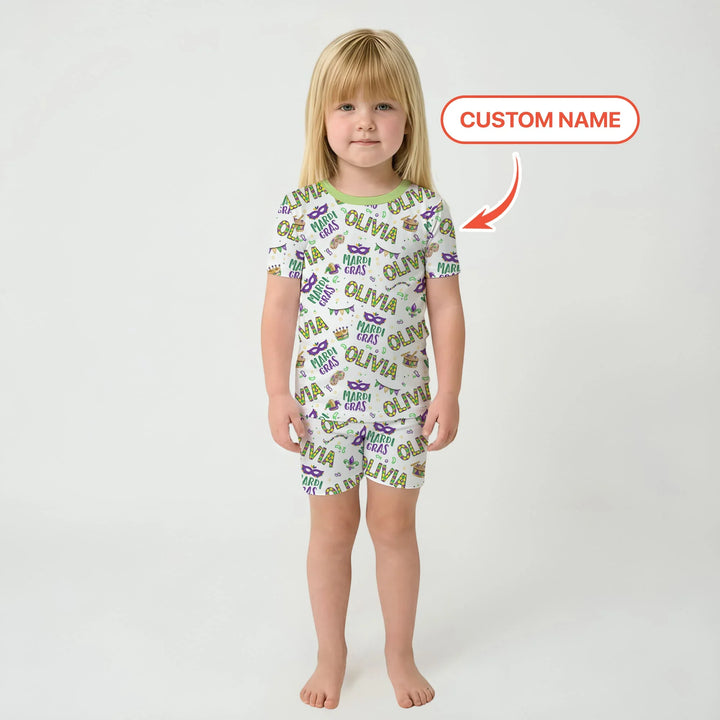 Zweiteiliges Pyjama-Set mit kurzen Ärmeln und Shorts im Sommer-Design