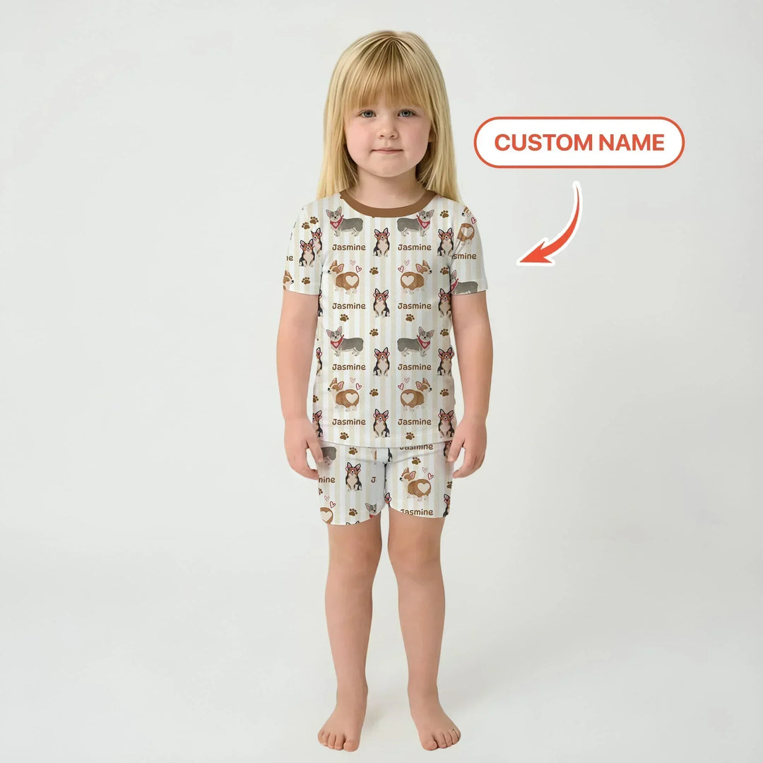 Zweiteiliges Pyjama-Set mit kurzen Ärmeln und Shorts im Sommer-Design