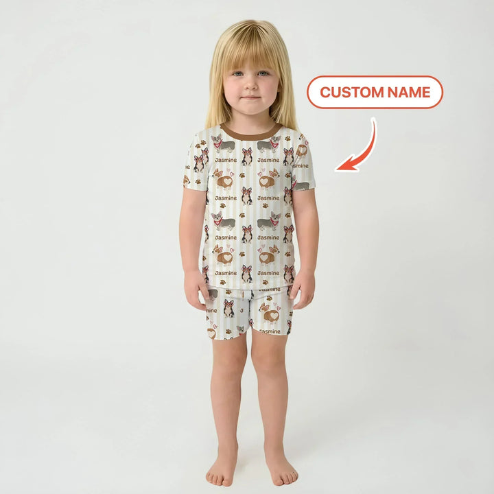 Zweiteiliges Pyjama-Set mit kurzen Ärmeln und Shorts im Sommer-Design