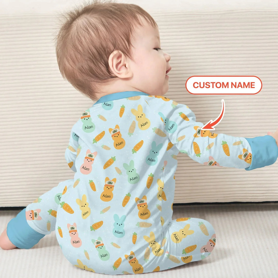 Custom Name Easter Bunny Bamboo Convertible Zippy