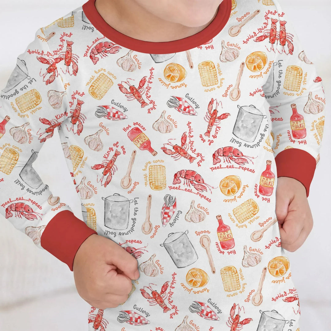 Zweiteiliges Langarm-Pyjama-Set mit Sommerfrüchten