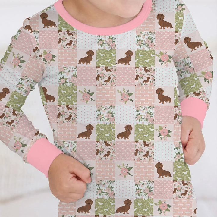 Zweiteiliges Langarm-Pyjama-Set mit Sommerfrüchten