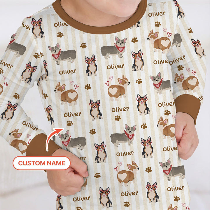 Zweiteiliges Langarm-Pyjama-Set mit Sommerfrüchten