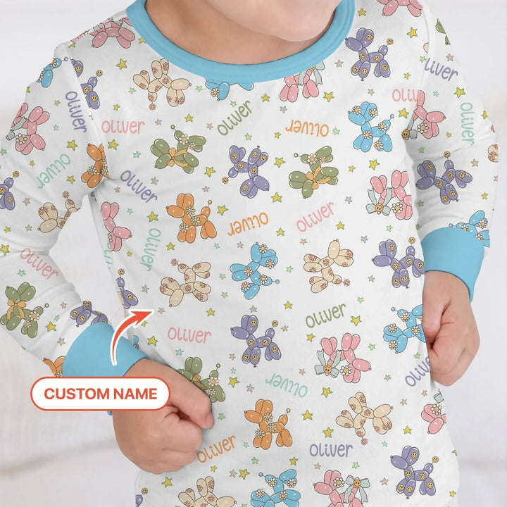 Zweiteiliges Langarm-Pyjama-Set mit Sommerfrüchten