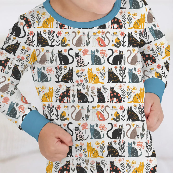 Zweiteiliges Langarm-Pyjama-Set mit Sommerfrüchten