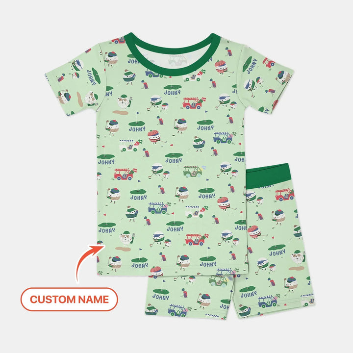 Zweiteiliges Pyjama-Set mit kurzen Ärmeln und Shorts im Sommer-Design
