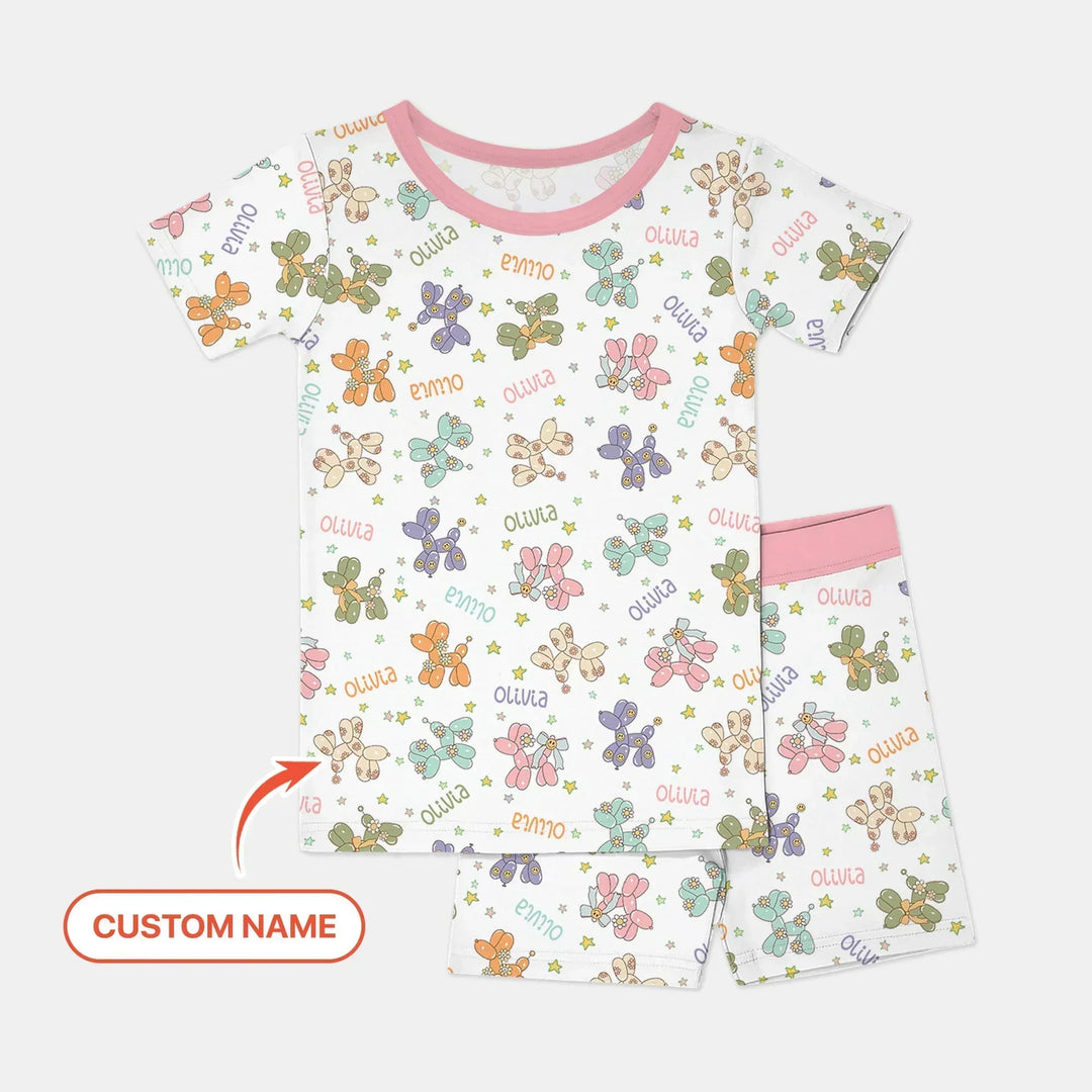 Zweiteiliges Pyjama-Set mit kurzen Ärmeln und Shorts im Sommer-Design