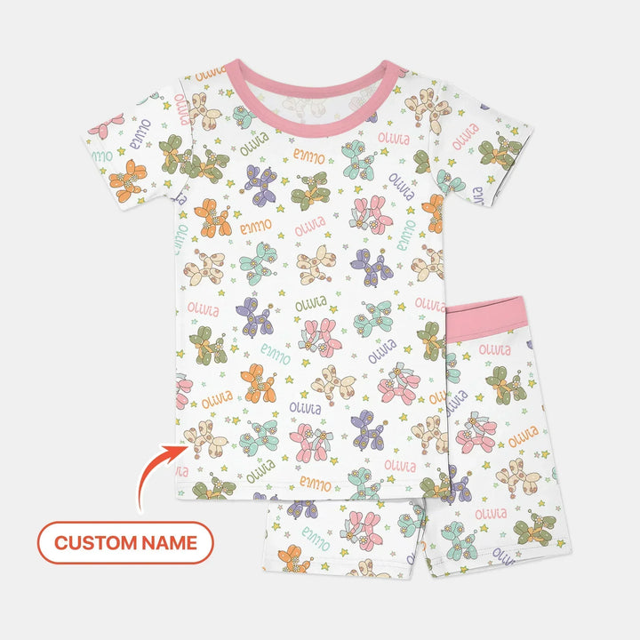 Zweiteiliges Pyjama-Set mit kurzen Ärmeln und Shorts im Sommer-Design