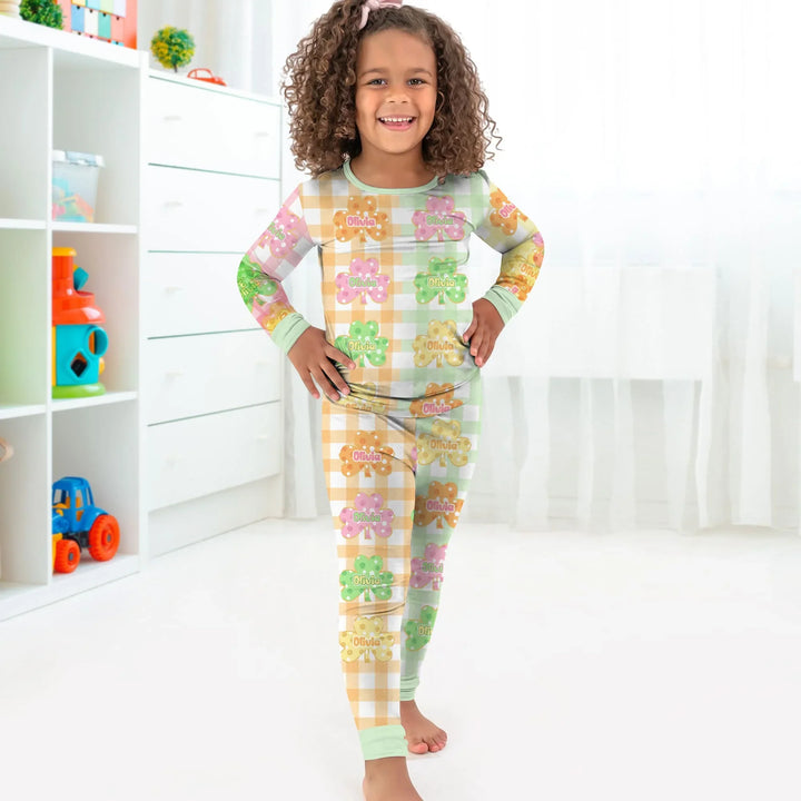Zweiteiliges Langarm-Pyjama-Set mit Sommerfrüchten