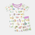 Alphabet of Lousiana Bamboo Two Piece Short Sleeve Shorts Pajama Set
