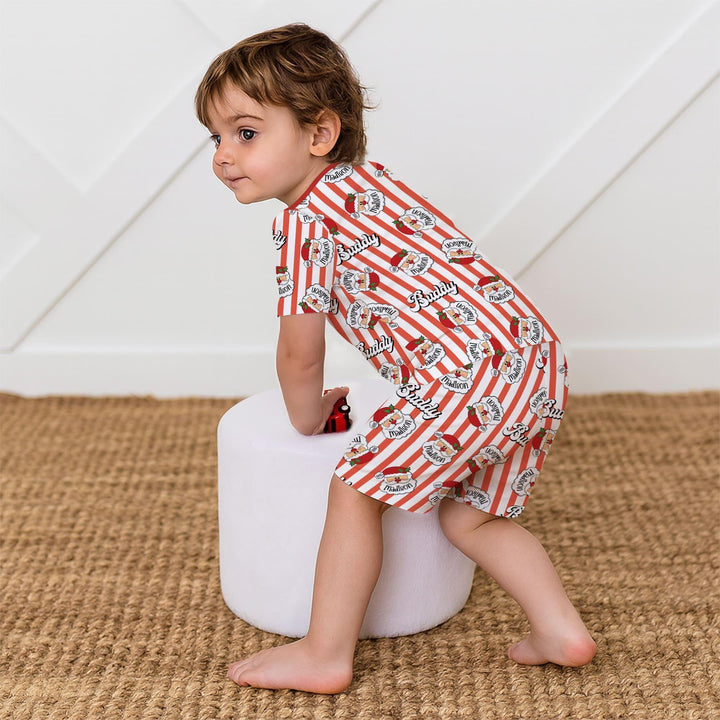 Zweiteiliges Pyjama-Set mit kurzen Ärmeln und Shorts im Sommer-Design