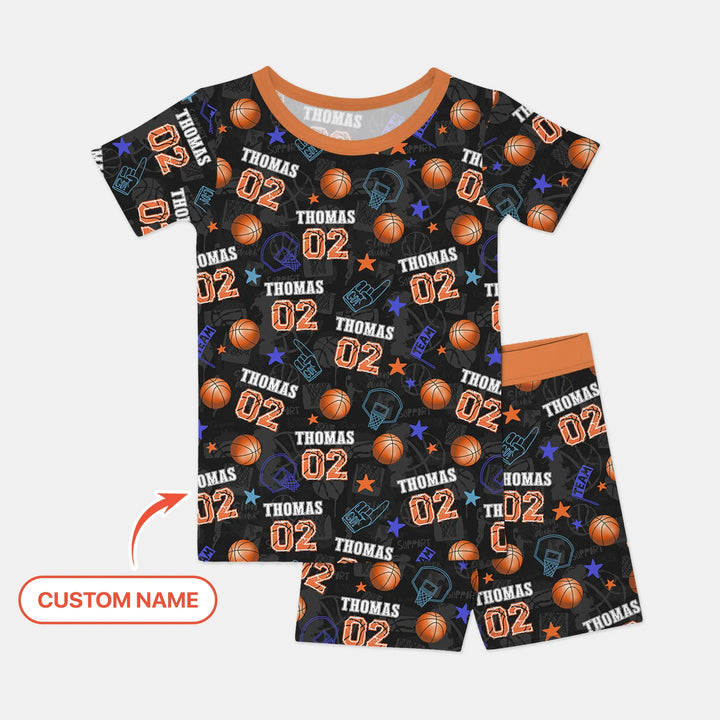 Zweiteiliges Pyjama-Set mit kurzen Ärmeln und Shorts im Sommer-Design