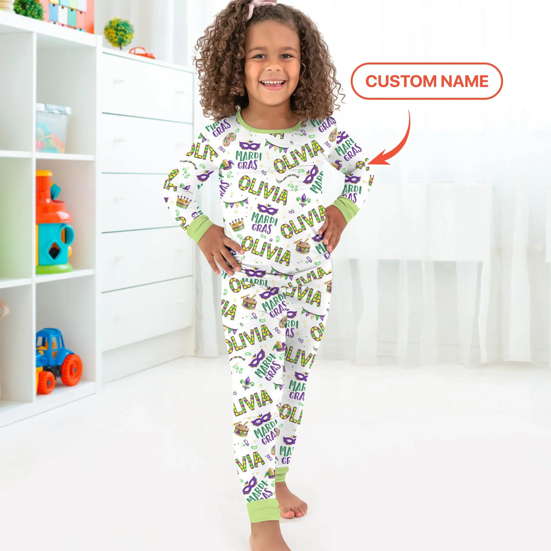 Zweiteiliges Langarm-Pyjama-Set mit Sommerfrüchten
