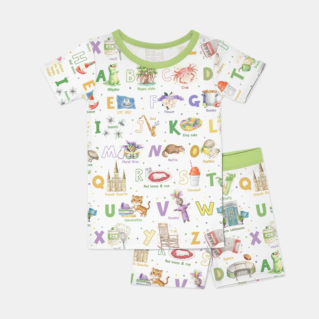 Template Zweiteiliges Pyjama-Set mit kurzen Ärmeln und Shorts