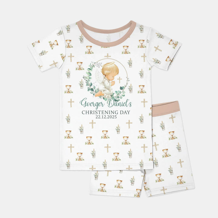 Zweiteiliges Pyjama-Set mit kurzen Ärmeln und Shorts im Sommer-Design