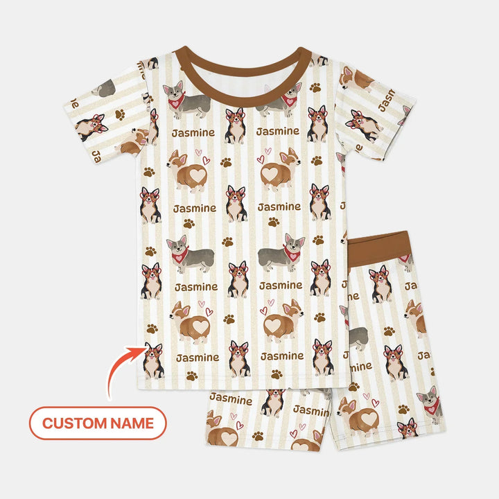 Zweiteiliges Pyjama-Set mit kurzen Ärmeln und Shorts im Sommer-Design
