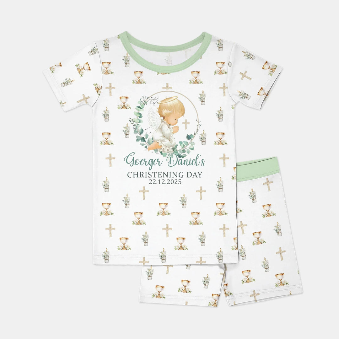 Zweiteiliges Pyjama-Set mit kurzen Ärmeln und Shorts im Sommer-Design