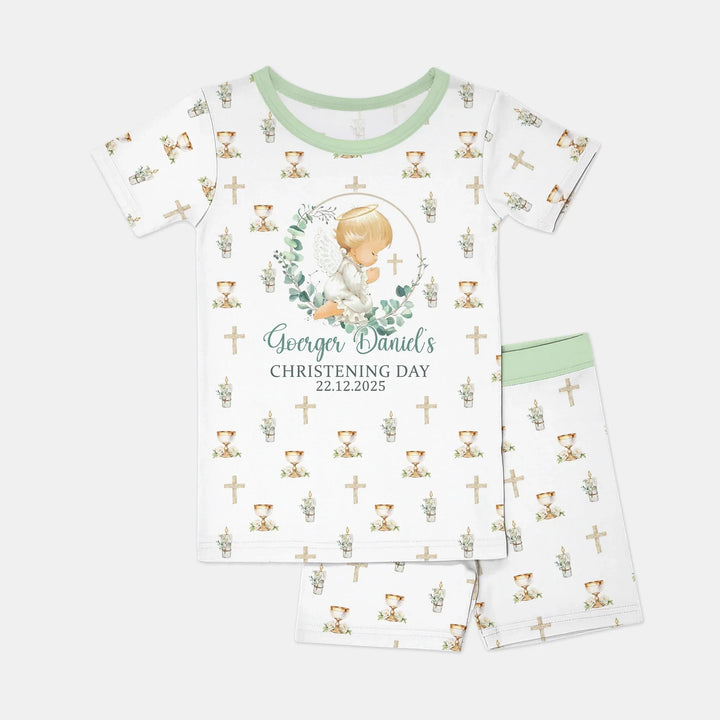 Zweiteiliges Pyjama-Set mit kurzen Ärmeln und Shorts im Sommer-Design