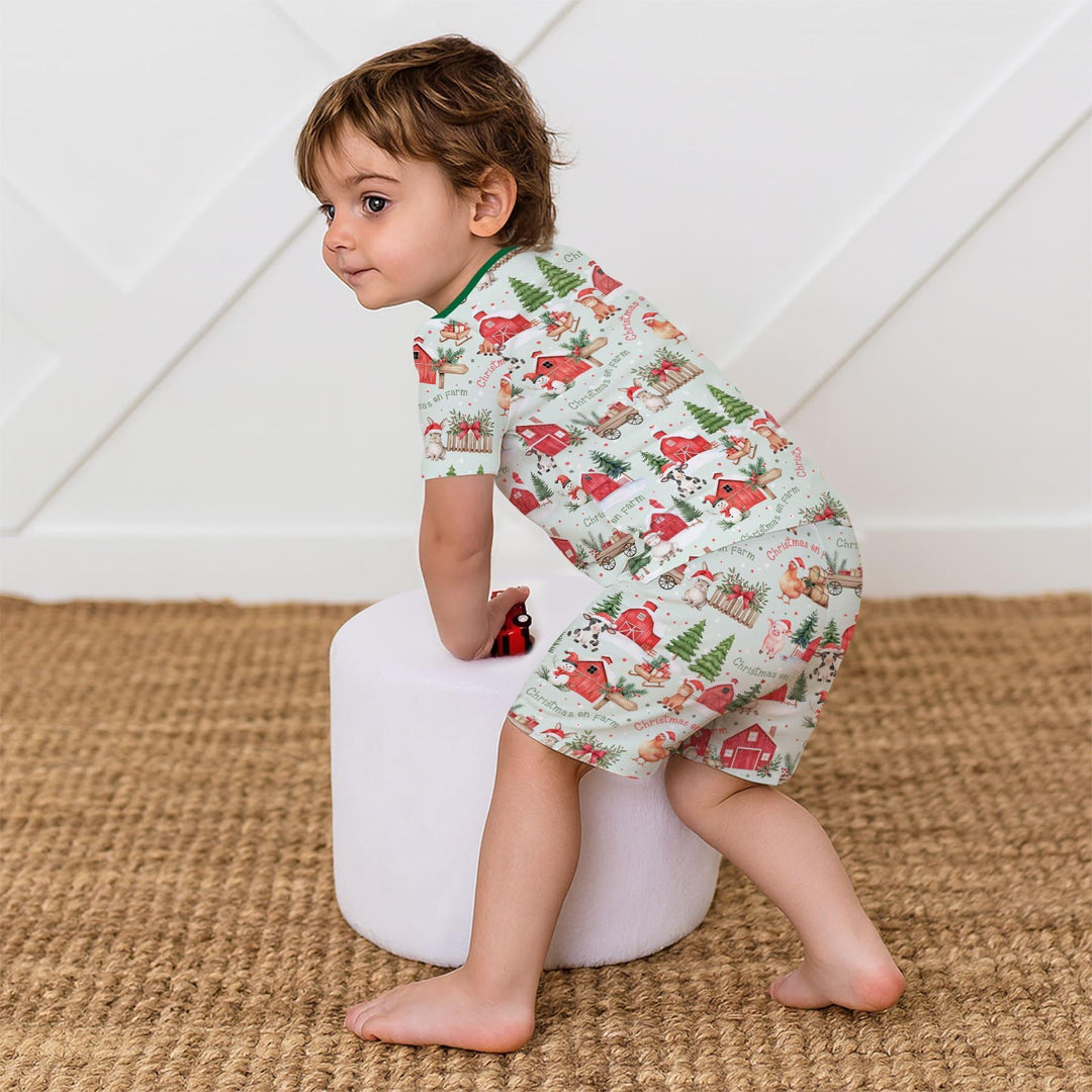Template Zweiteiliges Pyjama-Set mit kurzen Ärmeln und Shorts