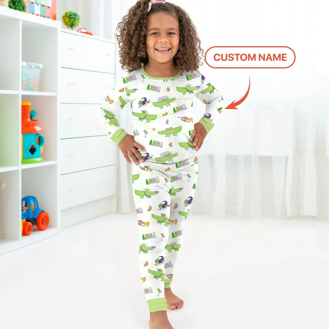 Zweiteiliges Langarm-Pyjama-Set mit Sommerfrüchten