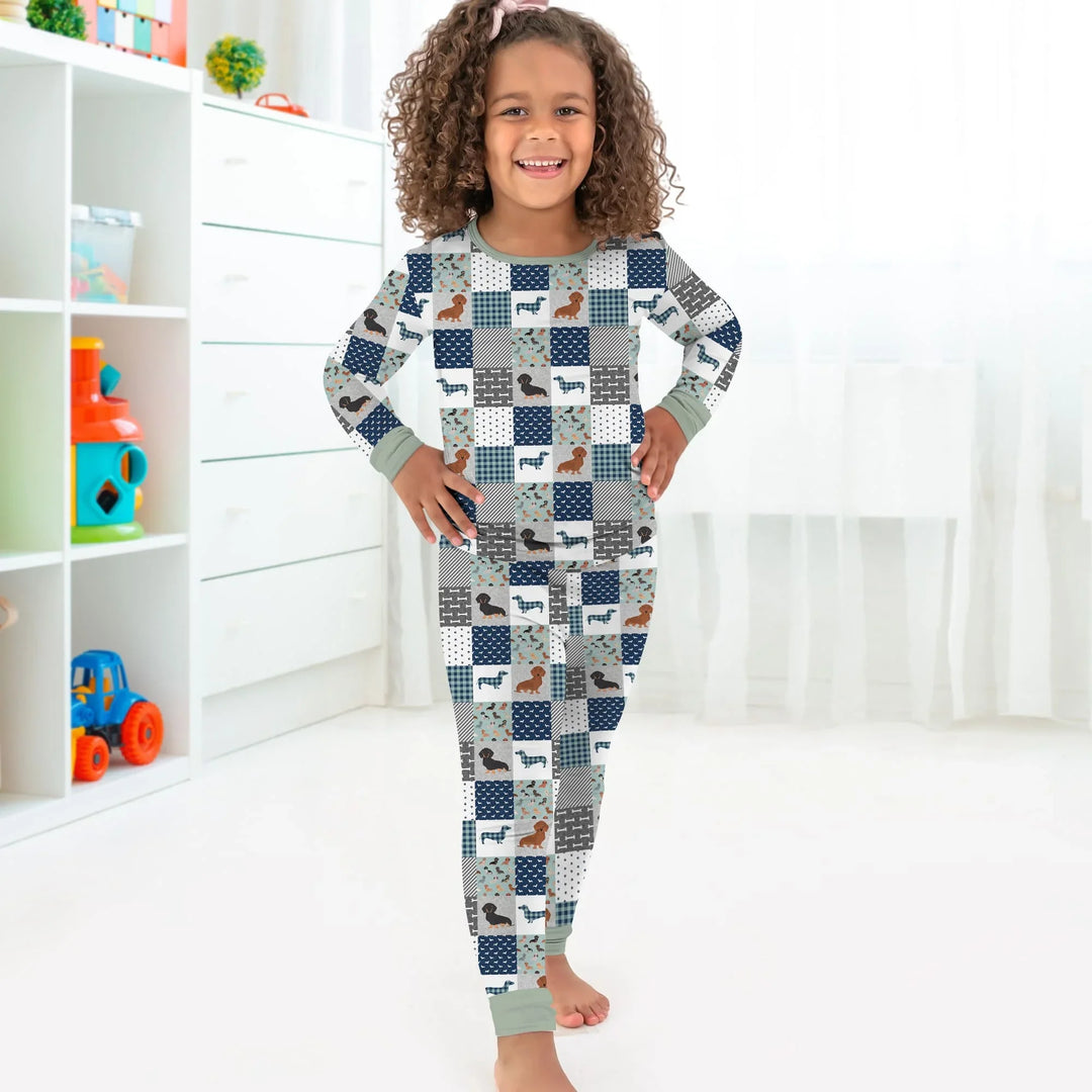 Zweiteiliges Langarm-Pyjama-Set mit Sommerfrüchten