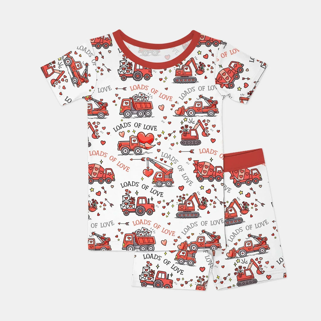 Template Zweiteiliges Pyjama-Set mit kurzen Ärmeln und Shorts