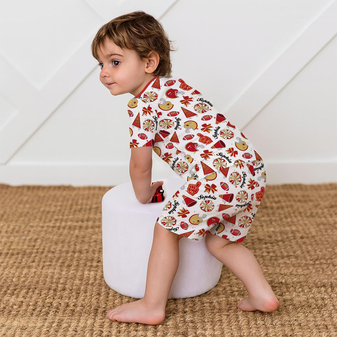 Zweiteiliges Pyjama-Set mit kurzen Ärmeln und Shorts im Sommer-Design