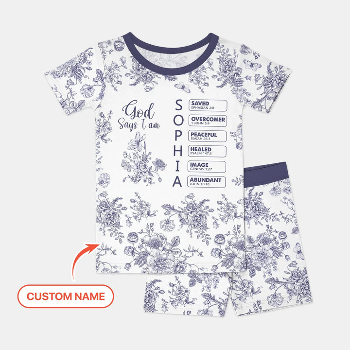 Zweiteiliges Pyjama-Set mit kurzen Ärmeln und Shorts im Sommer-Design