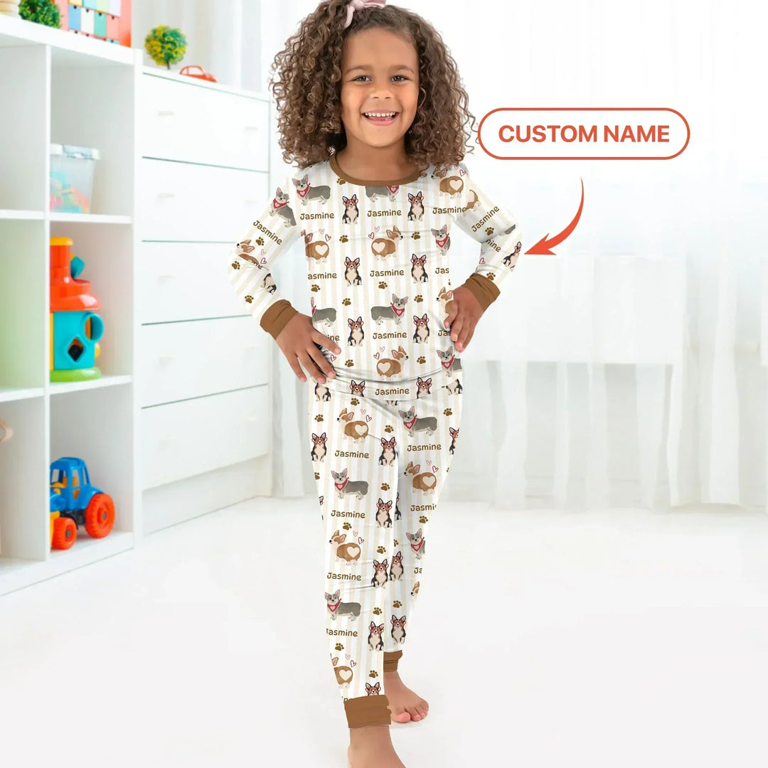 Zweiteiliges Langarm-Pyjama-Set mit Sommerfrüchten