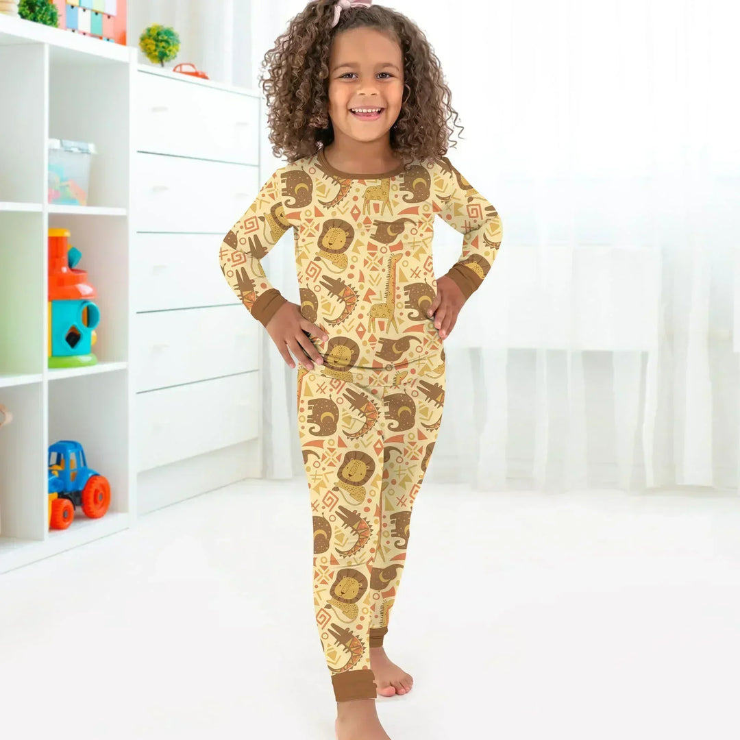 Zweiteiliges Langarm-Pyjama-Set mit Sommerfrüchten