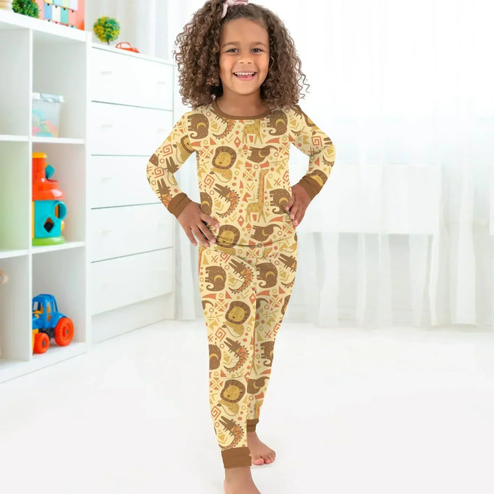 Zweiteiliges Langarm-Pyjama-Set mit Sommerfrüchten