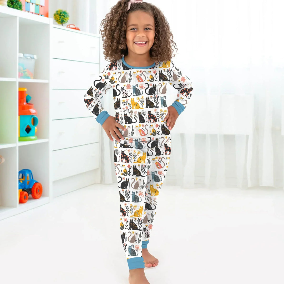 Zweiteiliges Langarm-Pyjama-Set mit Sommerfrüchten