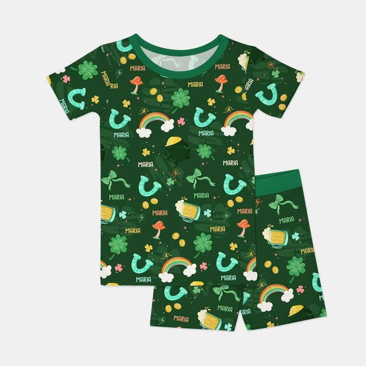 Zweiteiliges Pyjama-Set mit kurzen Ärmeln und Shorts im Sommer-Design