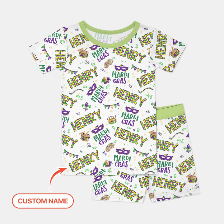 Zweiteiliges Pyjama-Set mit kurzen Ärmeln und Shorts im Sommer-Design