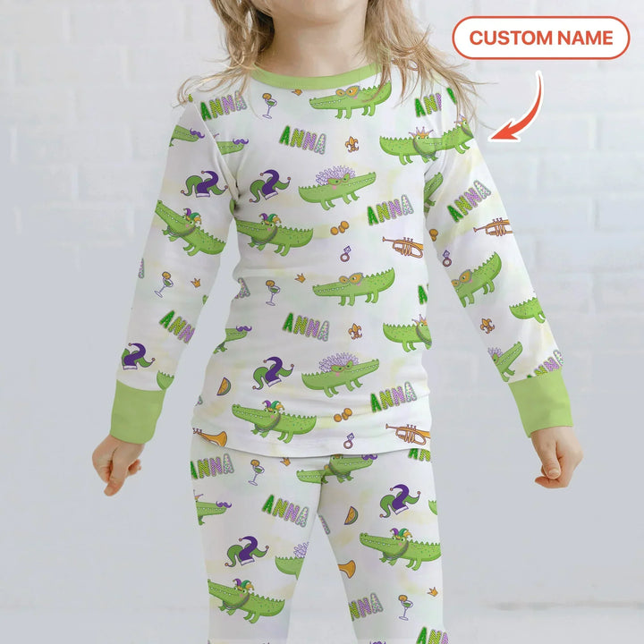 Zweiteiliges Langarm-Pyjama-Set mit Sommerfrüchten