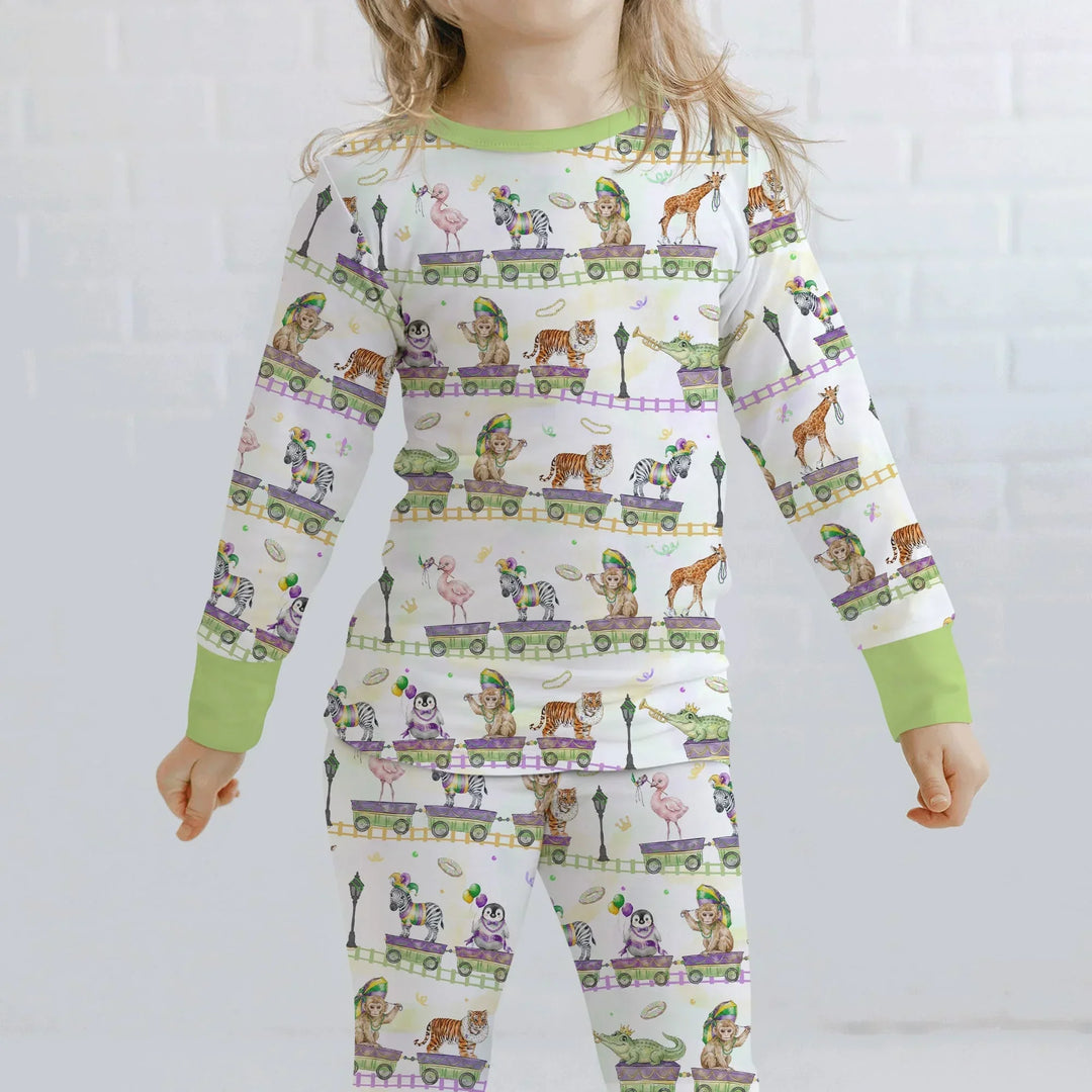 Zweiteiliges Langarm-Pyjama-Set mit Sommerfrüchten