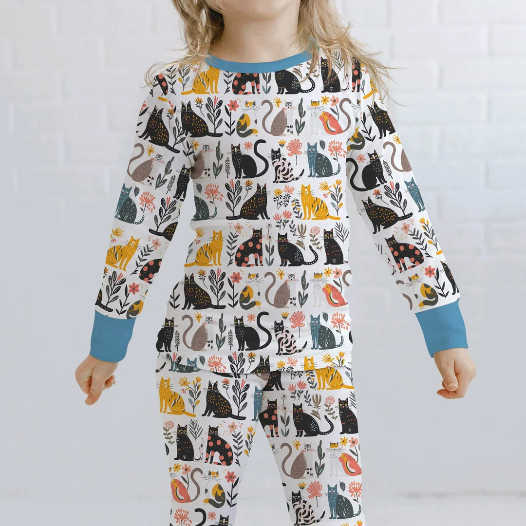 Zweiteiliges Langarm-Pyjama-Set mit Sommerfrüchten
